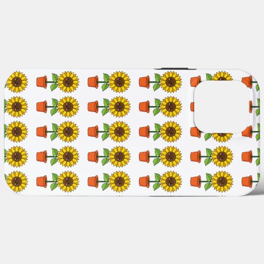 Coques Case-Mate iPhone Plante de tournesol Kawaii dans un pot (Verso (horizontal))