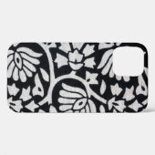 Coques Case-Mate iPhone Plante, fleurs, nappe abstraite noir-blanc. (Verso (horizontal))