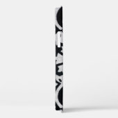 Coques Case-Mate iPhone Plante, fleurs, nappe abstraite noir-blanc. (Verso / Droite)