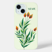 Coques Case-Mate iPhone Plante vert Orange Buds Nom botanique Abstrait (Verso)