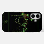 Coques Case-Mate iPhone Plante vert simple, Monogramme initial (Verso (horizontal))