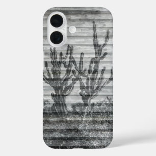 Coques iPhone 16 Plantes de Cactus sur Planches de Bois Photo en No