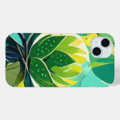 Coques Case-Mate iPhone Plantes succulents en vert et jaune (Verso (horizontal))