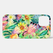 Coques Case-Mate iPhone Plantes succulents et motif de jardin de cactus (Verso (horizontal))