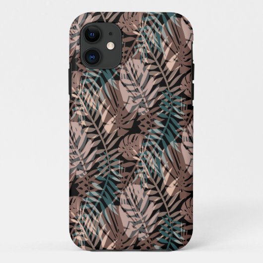 Coques Case-Mate iPhone Plantes tropicaux, jungle, tropiques, beige, feuil (Dos)