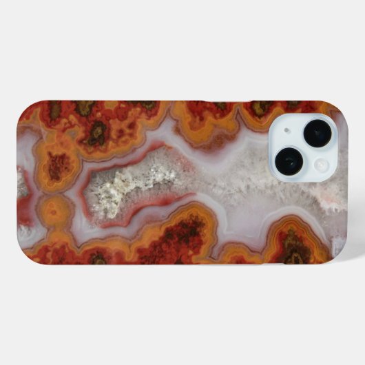 Coques Case-Mate iPhone Plaque d'agate rouge et orange (Verso (horizontal))