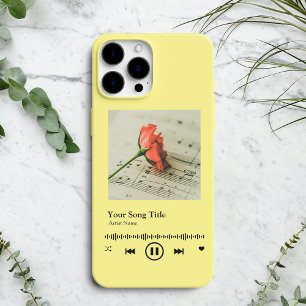 Coque Pour iPhone 15 Plaque de chanson du lecteur de musique personnali