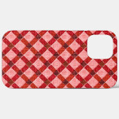 Coques Case-Mate iPhone Plaque de croix rose tartan avec léger relief rugu (Verso (horizontal))
