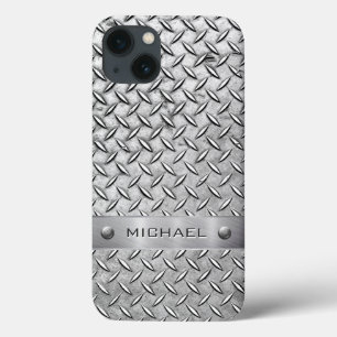 Coques Pour iPhone Plaque de métal de motif de coupe de diamant
