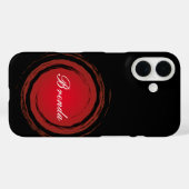 Coques Case-Mate iPhone Plaque de nom Sun Cercle rouge à torsion (Verso (horizontal))