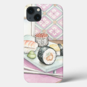 iPhone 13 Case Plaque de sushi assorté avec baguettes
