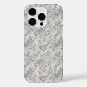 Coques iPhone 16 Pro Plaque diamant en acier industriel brut