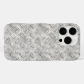 Coques Case-Mate iPhone Plaque diamant en acier industriel brut (Verso (horizontal))