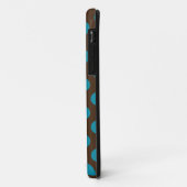 Coques Case-Mate iPhone Plaque d'identification de Quatrefoil Brown bleu (Dos/Gauche)