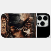 Coques Case-Mate iPhone Plaque d'orignal sculptée en bois (Verso (horizontal))