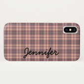 Coques Case-Mate iPhone Plaqué gris et rose rétro, Nom personnalisé, (Dos (Horizontal))