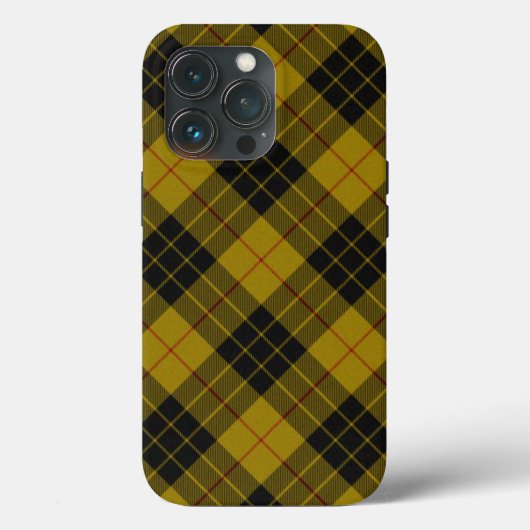 Coques Case-Mate iPhone Plaque noire jaune tartan MacLeod (Verso)