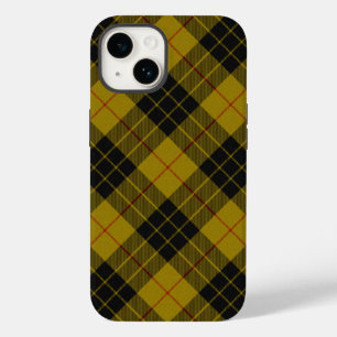 Coque Pour iPhone 14 Plaque noire jaune tartan MacLeod