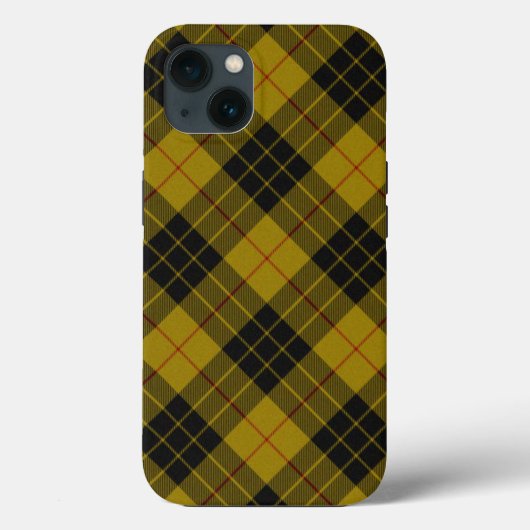 Coques Case-Mate iPhone Plaque noire jaune tartan MacLeod (Verso)