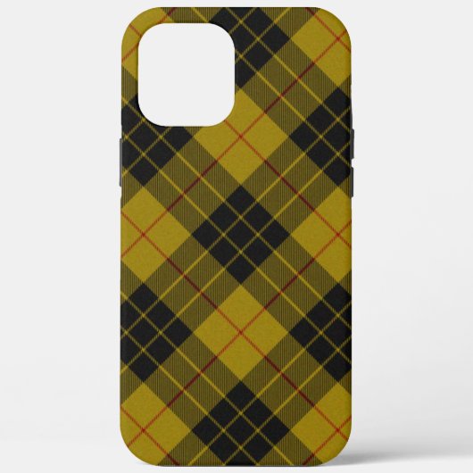 Coques Case-Mate iPhone Plaque noire jaune tartan MacLeod (Verso)