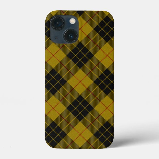 Coques Case-Mate iPhone Plaque noire jaune tartan MacLeod (Verso)