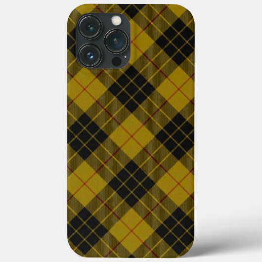 Coques Case-Mate iPhone Plaque noire jaune tartan MacLeod (Verso)