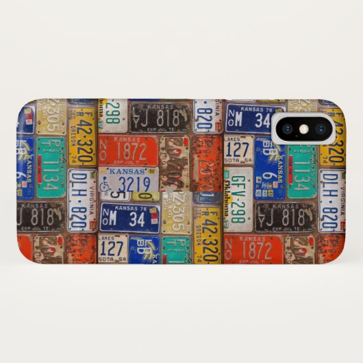 Coques Case-Mate iPhone plaques d'immatriculation rouillées rétro (Dos (Horizontal))