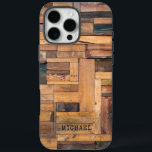Coques iPhone 16 Pro Max Plaques en bois rustique Bois Nom personnalisé<br><div class="desc">Bois rustique Bois Bois Nom personnalisé iPhone 16 Pro Max Coque.Ce design rustique comprend des planches empilées en bois avec votre nom personnalisé. Personnalisez en modifiant le texte dans la zone de texte fournie.</div>