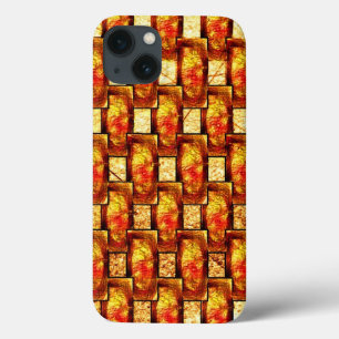 Case-Mate iPhone Case Plaques rectangulaires orange marron et sculpté