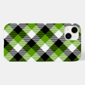 Coques Case-Mate iPhone Plaques Tartan simples Vert néon (Verso (horizontal))