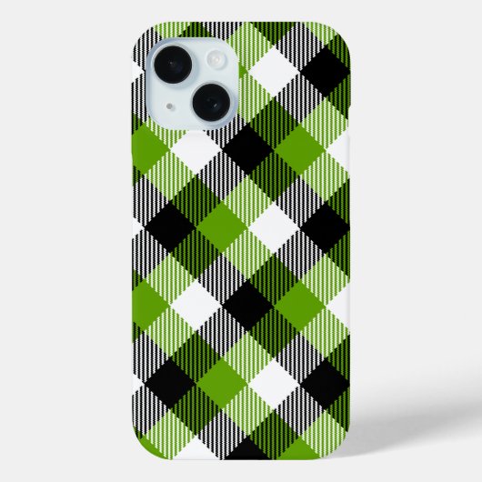 Coques Case-Mate iPhone Plaques Tartan simples Vert néon (Verso)