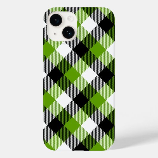 Coques Case-Mate iPhone Plaques Tartan simples Vert néon (Verso)