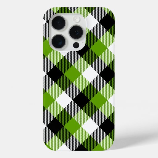 Coques Case-Mate iPhone Plaques Tartan simples Vert néon (Verso)