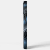 Coques Case-Mate iPhone Plastique bleu gris 3D Fractal Art moderne Abstrai (Verso / Gauche)