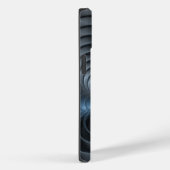 Coques Case-Mate iPhone Plastique bleu gris 3D Fractal Art moderne Abstrai (Verso / Droite)