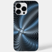 Coques Case-Mate iPhone Plastique bleu gris 3D Fractal Art moderne Abstrai (Verso)