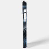 Coques Case-Mate iPhone Plastique bleu gris 3D Fractal Art moderne Abstrai (Verso / Gauche)
