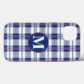Coques Case-Mate iPhone Plat de monogramme rouge, blanc et bleu (Verso (horizontal))