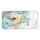 Coques Case-Mate iPhone Plat de plumes pastel paon (Dos (Horizontal))