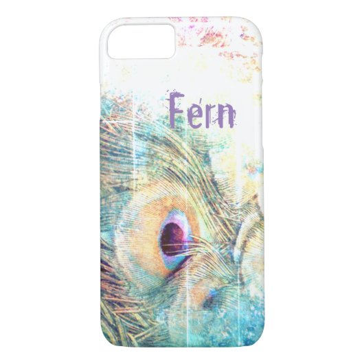 Coques Case-Mate iPhone Plat de plumes pastel paon (Dos)