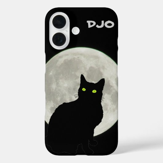 Coques Case-Mate iPhone Pleine lune Chat noir levant (Verso)