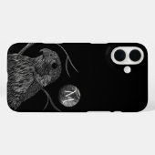 Coques Case-Mate iPhone Pleine lune de faucon Monogramme noir (Verso (horizontal))