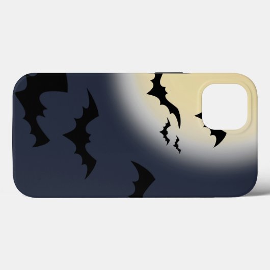 Coques Case-Mate iPhone Pleine lune Halloween avec chauves-souris (Verso (horizontal))