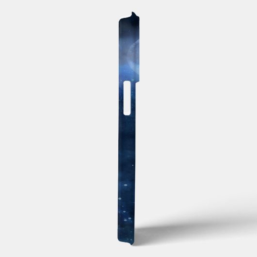 Coques Case-Mate iPhone Pleine lune Marine Blue Galaxy Sky Celestial Monog (Verso / Droite)