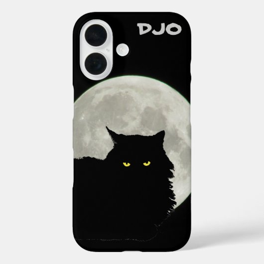 Coques Case-Mate iPhone Pleine lune noir Chat Repose (Verso)