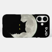 Coques Case-Mate iPhone Pleine lune noir Chat Repose (Verso (horizontal))