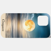 Coques Case-Mate iPhone Pleine lune sur l'océan (Verso (horizontal))