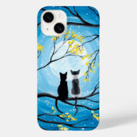 Pleine lune Whimsical avec Chats
