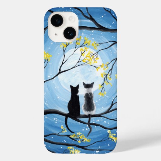 Coques Case-Mate iPhone Pleine lune Whimsical avec Chats (Verso)
