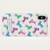 Coques Case-Mate iPhone Pleuvoir le motif en pastel de Doxie d'aquarelle (Dos (Horizontal))